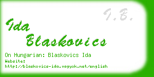 ida blaskovics business card